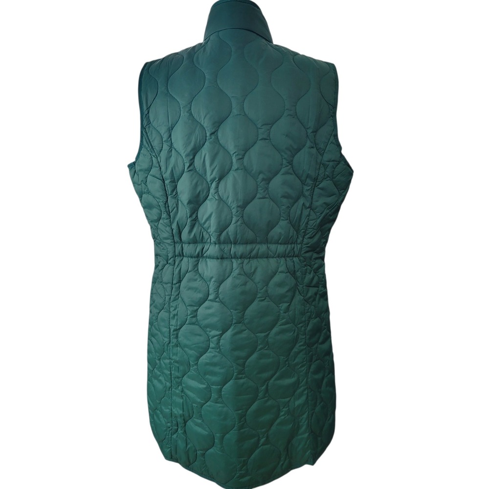 Coldwater Creek Womens Puffer Vest Green Quilted Longline Full Zip Size M 605759 - Picture 12 of 14